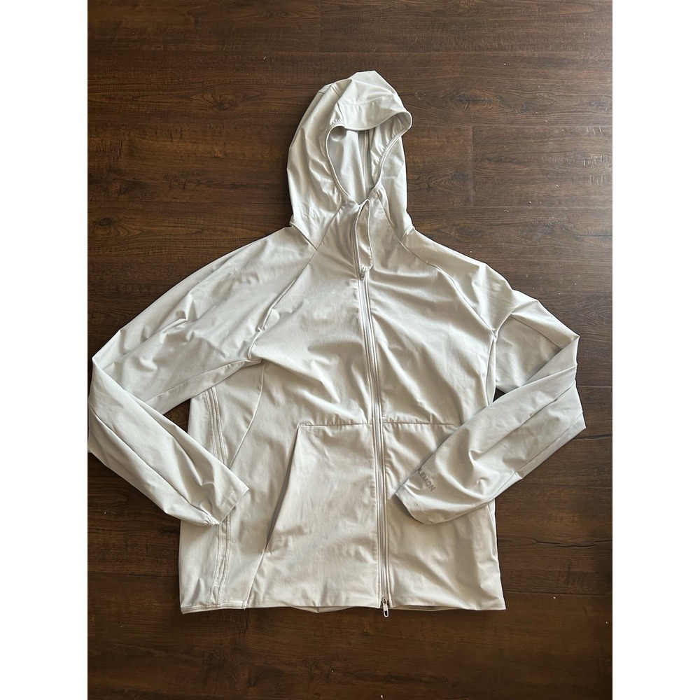 Lululemon Pace Breaker Jacket Men Small Bone White Hooded Full Zip LM4APWS